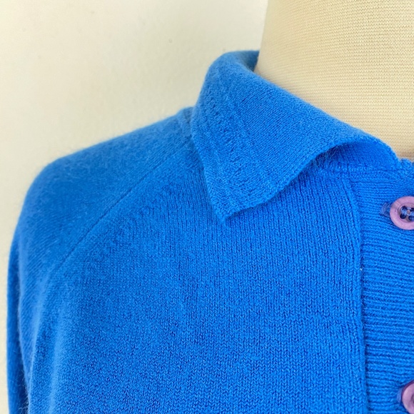 Vtg Designer Originals Blue Short Sleeve Sweater Pull-Over Pin-Up Girl M/L 38 - Picture 5 of 9